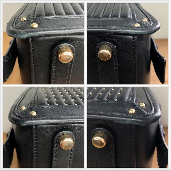 S⭕️LD‼️Coach Dreamer With Quilting And Rivets Gold/Black - Picture 10 of 12